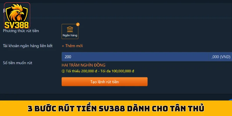 3 bước rút tiền SV388 dành cho tân thủ
