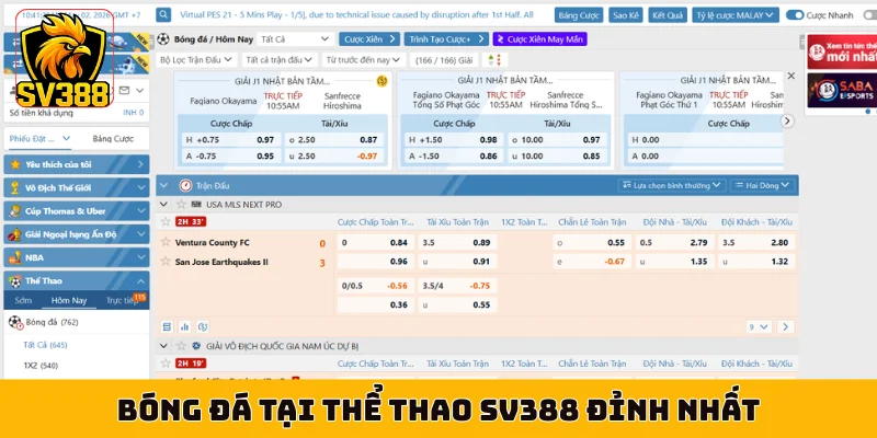 Bóng đá tại thể thao SV388 đỉnh nhất