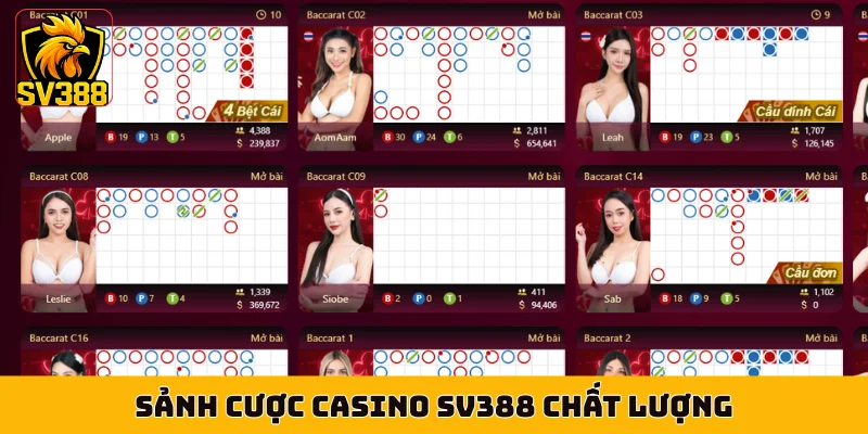 Sảnh cược casino SV388 chất lượng